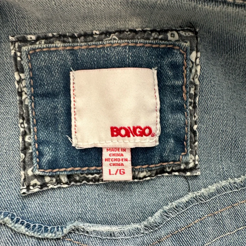 BONGO Blue Vest with Distressed Details and Colorful Embroidery - Picture 4 of 5